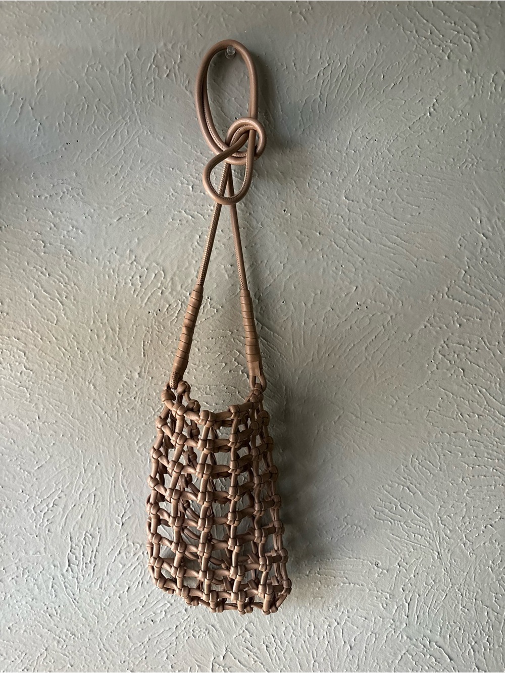 Woven Knot Shoulder Bag in Light Brown